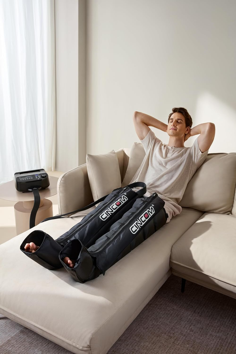 Air Compression Recovery System - 6-Zone Professional Dynamic Pressure Leg Massager Boots for Circulation Improvement & Muscle Recovery, Compression Therapy for Athletes, FSA-HSA Eligible