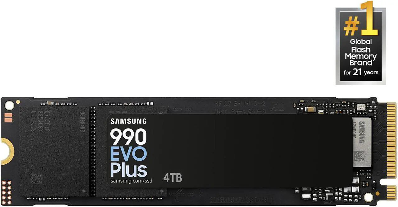 990 EVO PLUS SSD 4TB, PCIe Gen 4x4 | Gen 5x2 M.2 2280, Speeds Up-to 7,250 MB/s, Upgrade Storage for PC/Laptops, HMB Technology and Intelligent Turbowrite 2.0 (MZ-V9S4T0B/AM)