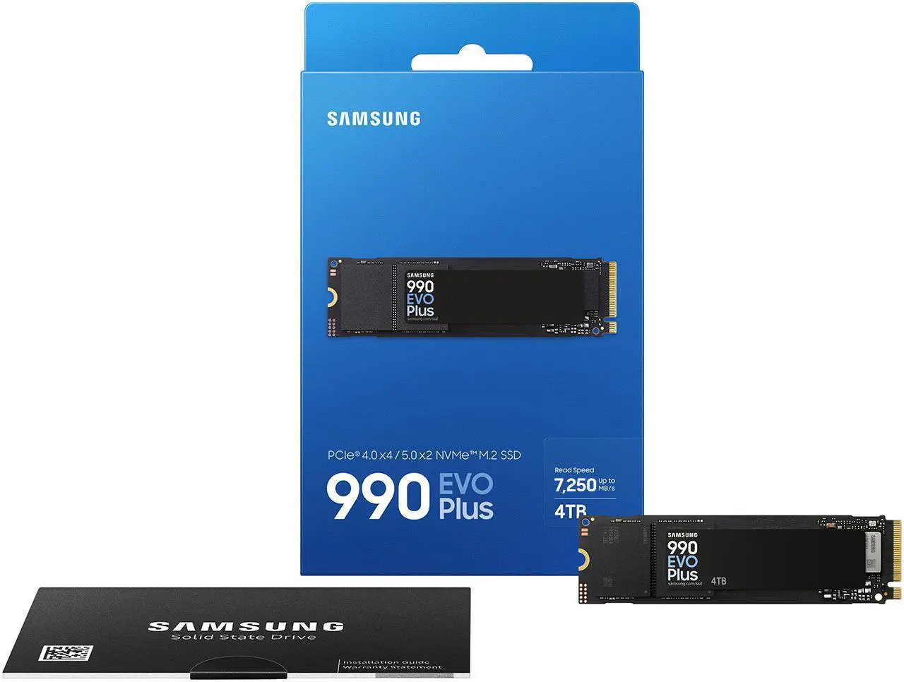 990 EVO PLUS SSD 4TB, PCIe Gen 4x4 | Gen 5x2 M.2 2280, Speeds Up-to 7,250 MB/s, Upgrade Storage for PC/Laptops, HMB Technology and Intelligent Turbowrite 2.0 (MZ-V9S4T0B/AM)