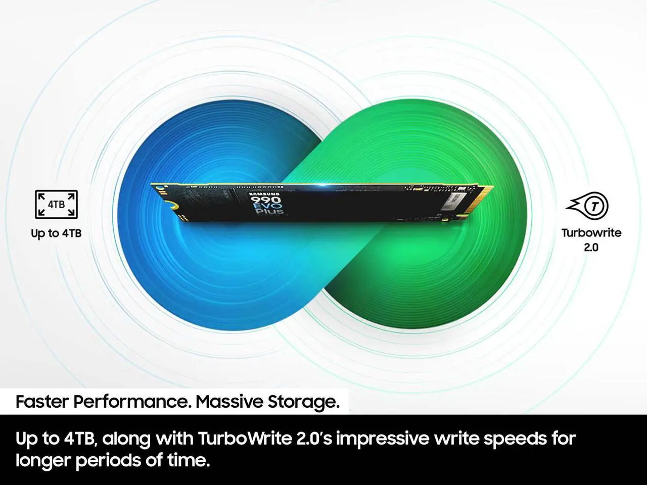 990 EVO PLUS SSD 4TB, PCIe Gen 4x4 | Gen 5x2 M.2 2280, Speeds Up-to 7,250 MB/s, Upgrade Storage for PC/Laptops, HMB Technology and Intelligent Turbowrite 2.0 (MZ-V9S4T0B/AM)