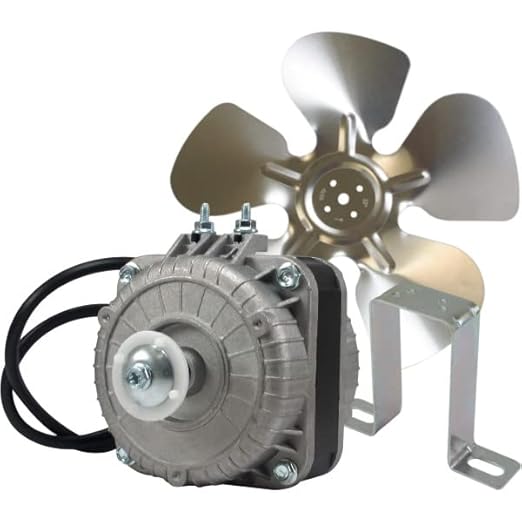Appli Parts APFM-51E 5W Refrigeration Condenser and Evaporator Motor 115V 60Hz 0.4A 1450rpm Includes Base and 8in Aluminum Fan Blade CCW Shaft end Universal fit