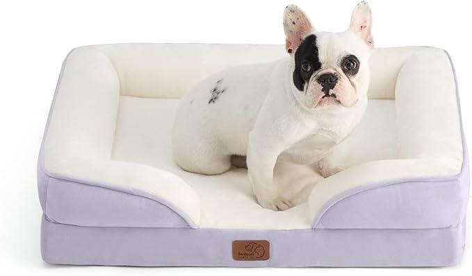 Bedsure Orthopedic Dog Beds Large Sized Dog - Washable Large Dog Cat Bed Waterproof, Comfort Dogs Couch Sofa with Washable Removable Cover, Pet Bed with Nonskid Bottom, Grey, 35"