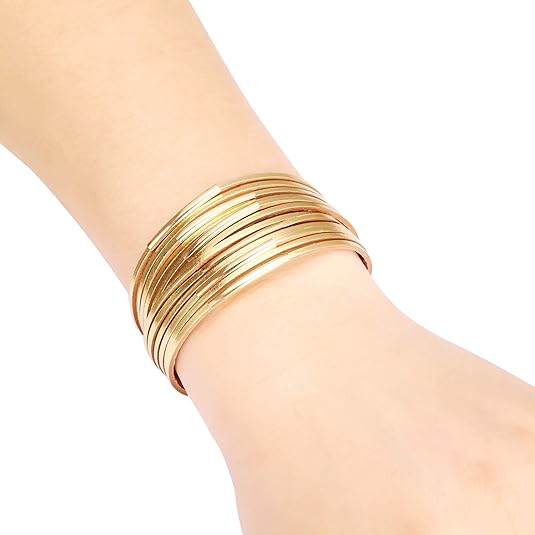 Fesciory Leather Wrap Bracelets for Women, Boho Leopard Multi-Layer Crystal Beads Cuff Bracelet Jewelry