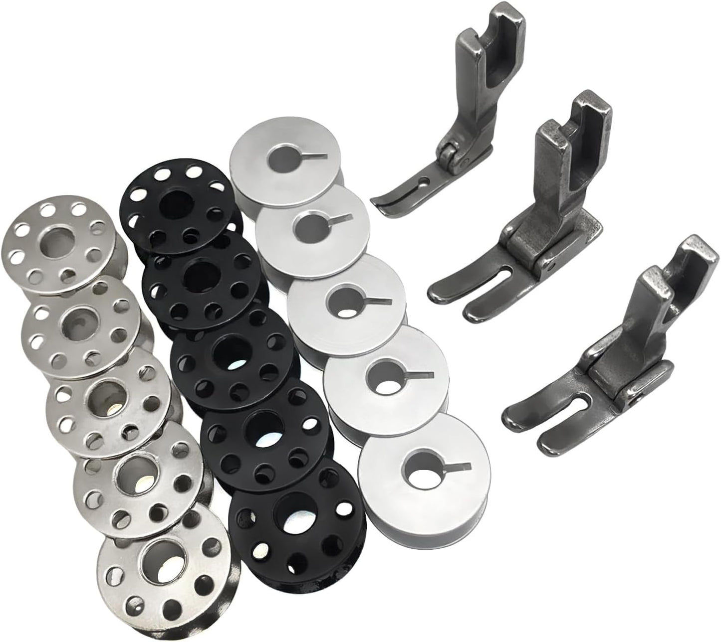 31PCS Sewing Machine Spare Parts Presser Foot bobbins case Compatible with JUKI DDL-5550 Brother B737 CONSEW 230 Single Needle Sewing