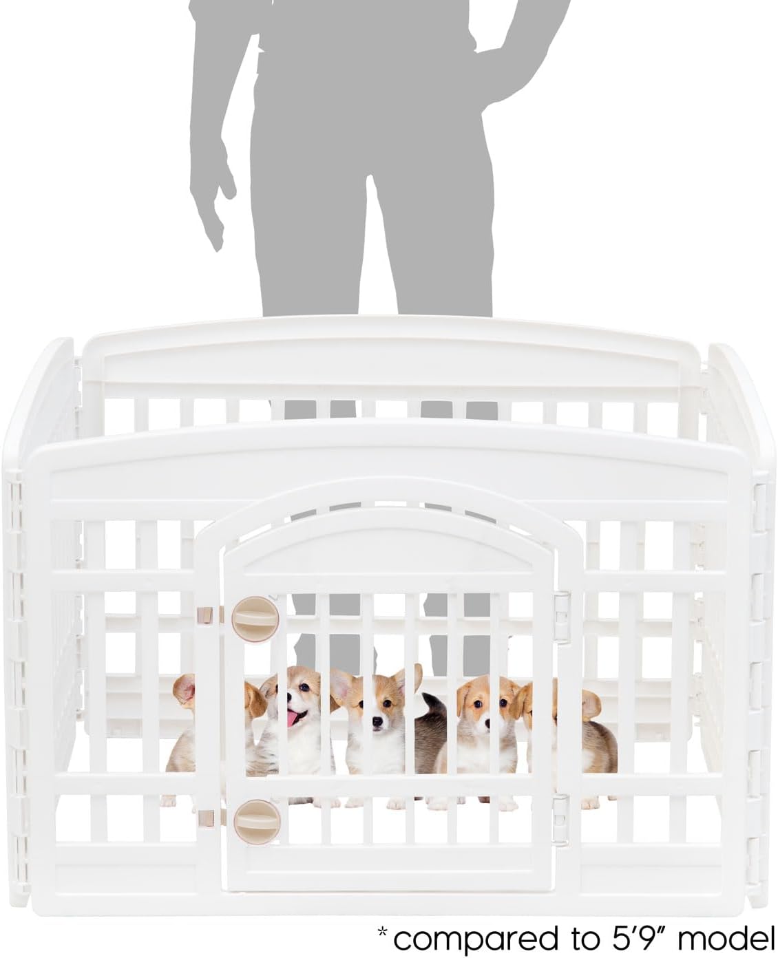Puppy Play Pen Indoor Outdoor Plastic Foldable Portable Pet Fence for Small Medium Dogs
