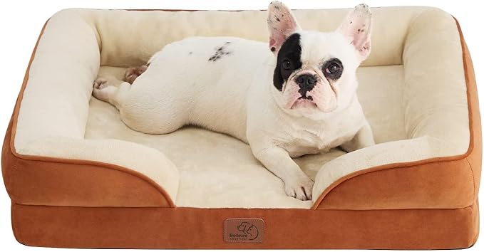 Bedsure Orthopedic Dog Beds Large Sized Dog - Washable Large Dog Cat Bed Waterproof, Comfort Dogs Couch Sofa with Washable Removable Cover, Pet Bed with Nonskid Bottom, Grey, 35"