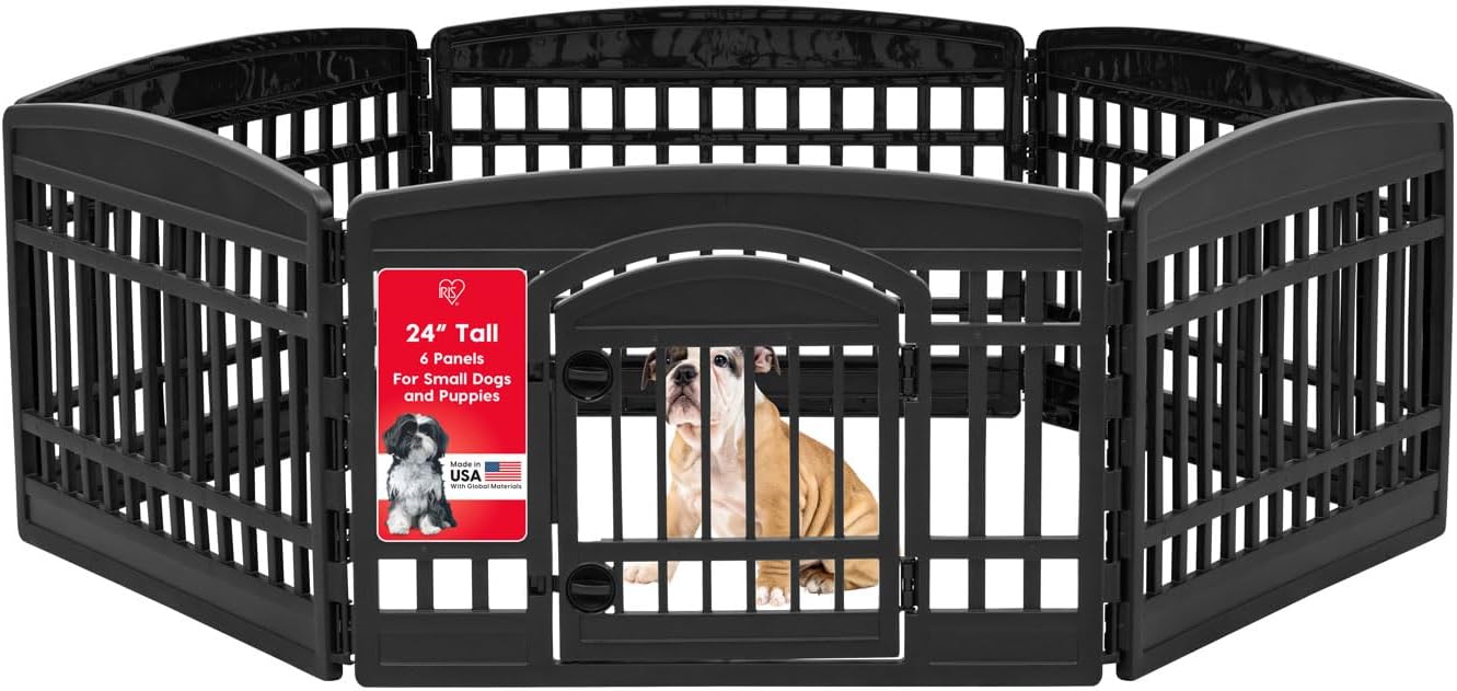Puppy Play Pen Indoor Outdoor Plastic Foldable Portable Pet Fence for Small Medium Dogs