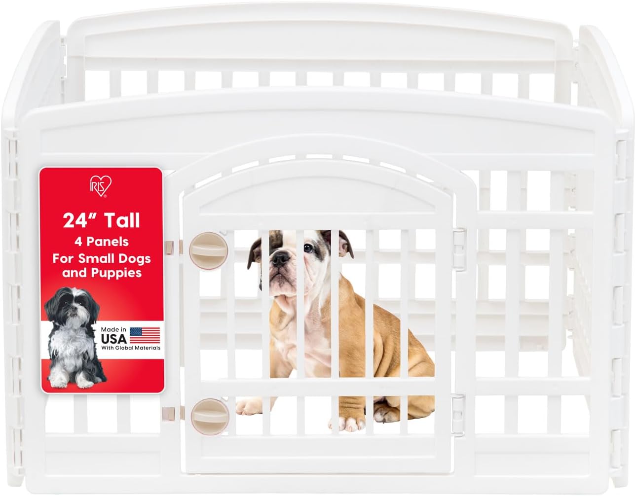 Puppy Play Pen Indoor Outdoor Plastic Foldable Portable Pet Fence for Small Medium Dogs
