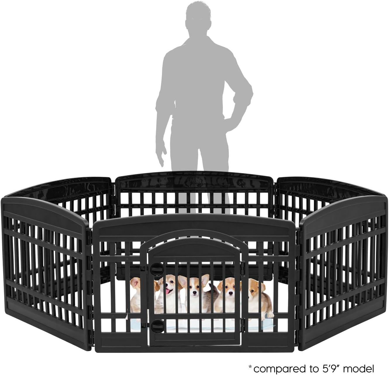 Puppy Play Pen Indoor Outdoor Plastic Foldable Portable Pet Fence for Small Medium Dogs