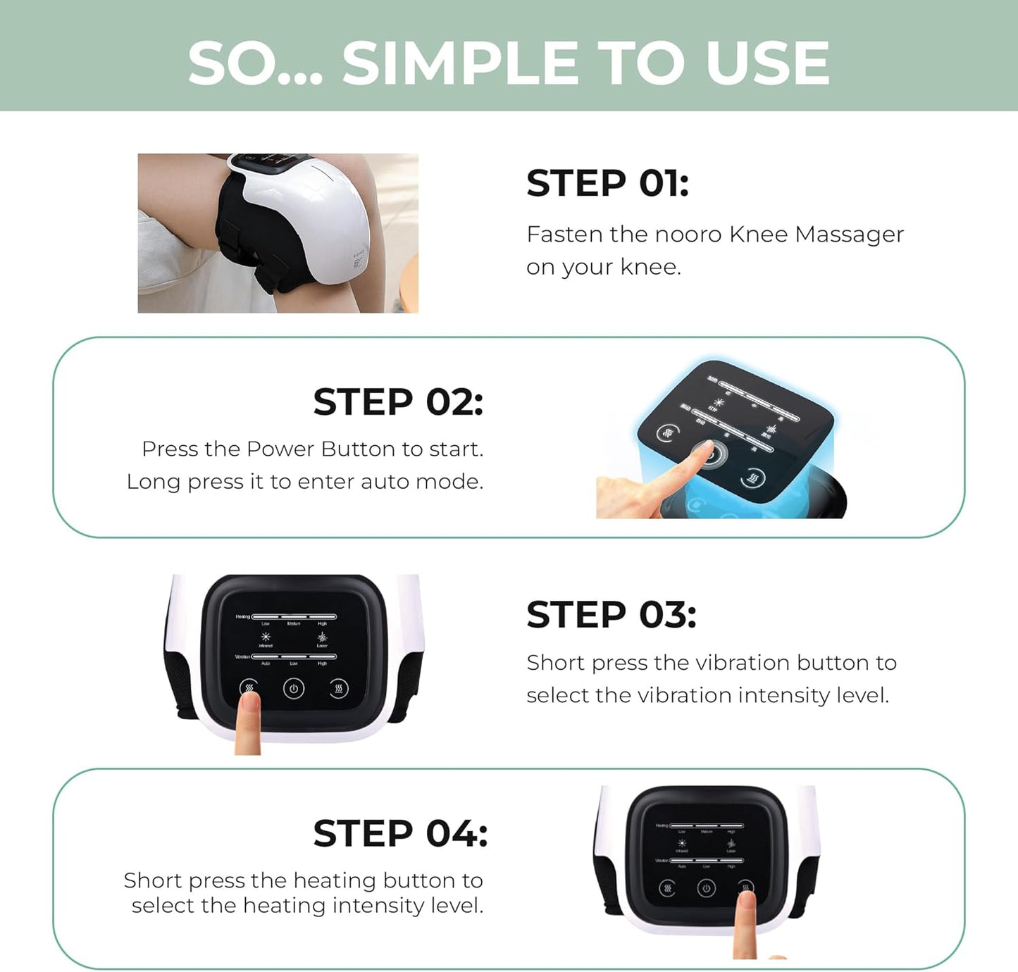 Portable Knee Massager with Heat, Red Light, & Massage Therapy, Relax Tight Muscles and Helps Minor Joint Stiffness and Discomfort, Hands-Free Design