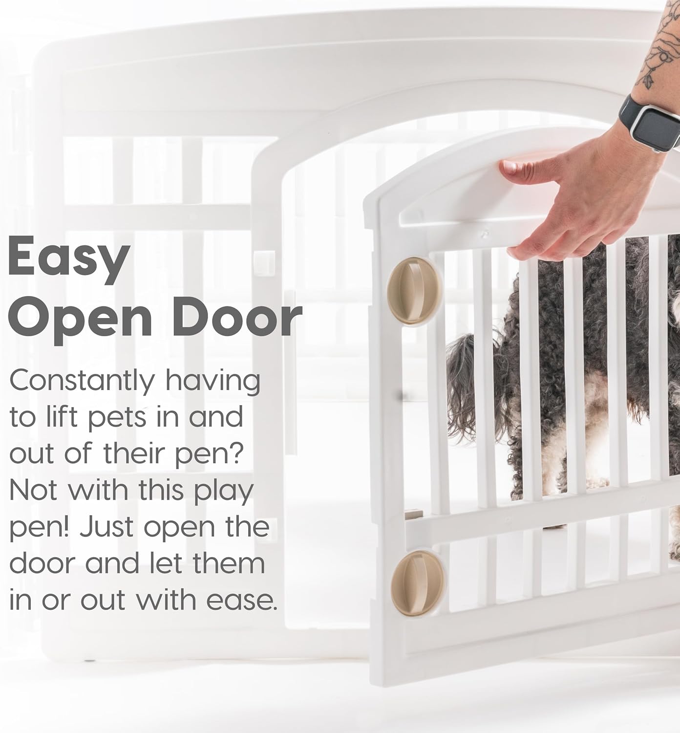 Puppy Play Pen Indoor Outdoor Plastic Foldable Portable Pet Fence for Small Medium Dogs