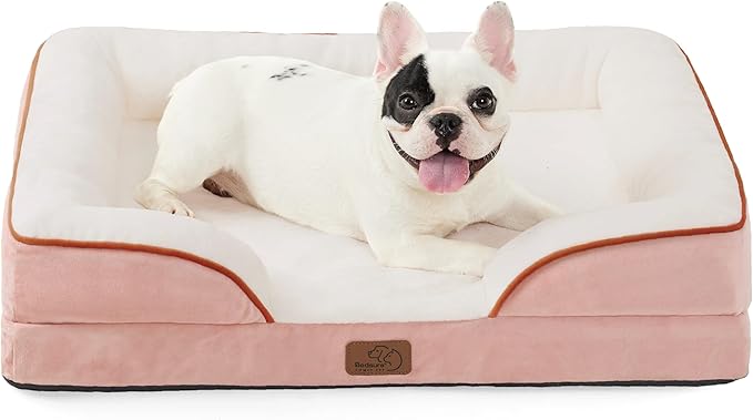 Bedsure Orthopedic Dog Beds Large Sized Dog - Washable Large Dog Cat Bed Waterproof, Comfort Dogs Couch Sofa with Washable Removable Cover, Pet Bed with Nonskid Bottom, Grey, 35"