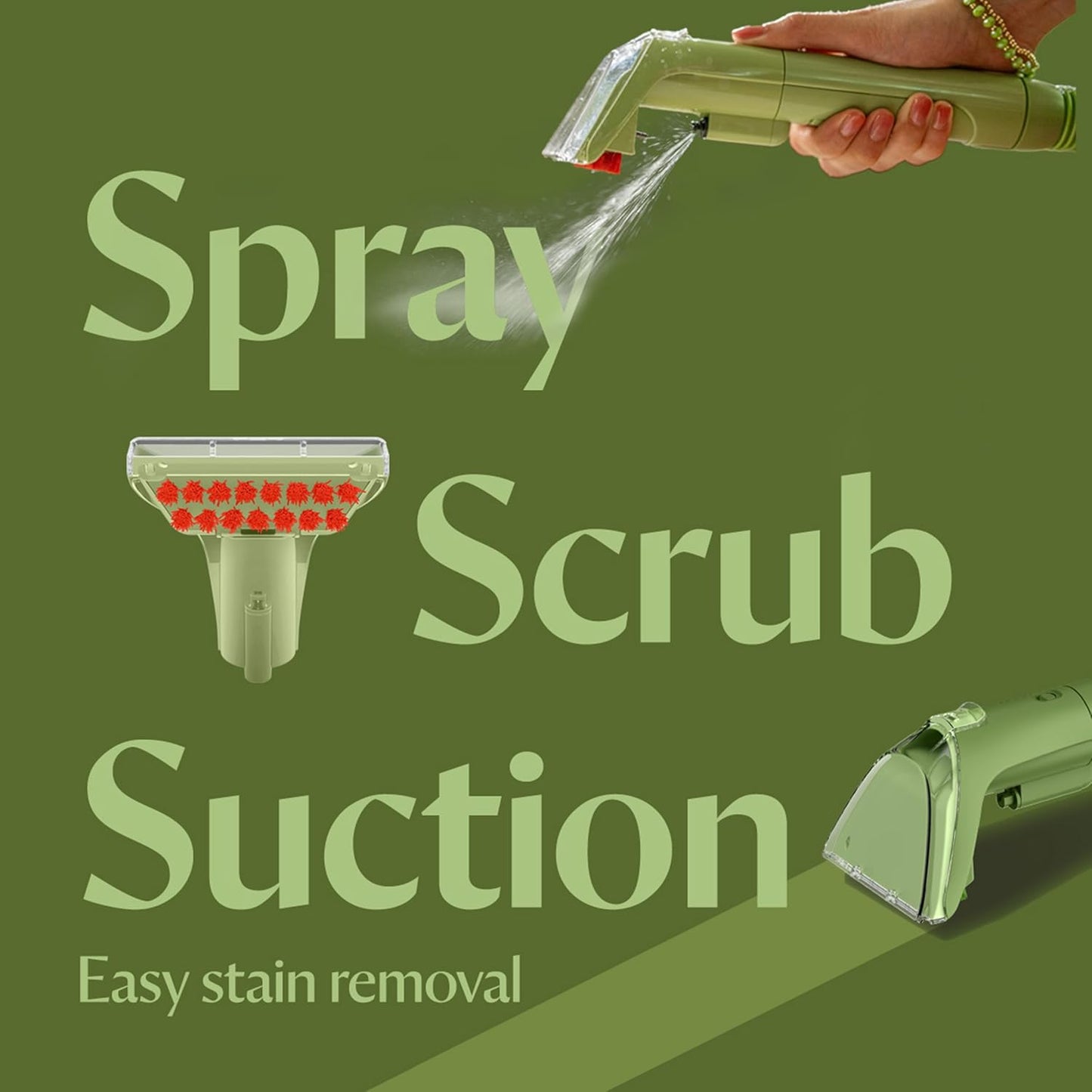 Multi-Purpose Portable Carpet and Upholstery Cleaner, Car and Auto Detailer, with Exclusive Specialty Tools