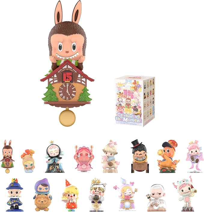 POP MART Celebrating The Moment POP MART 15th Anniversary Series Blind Box Figures, Collectible Toys Home Decorations, Holiday Birthday Gifts for Girls and Boys, Single Box
