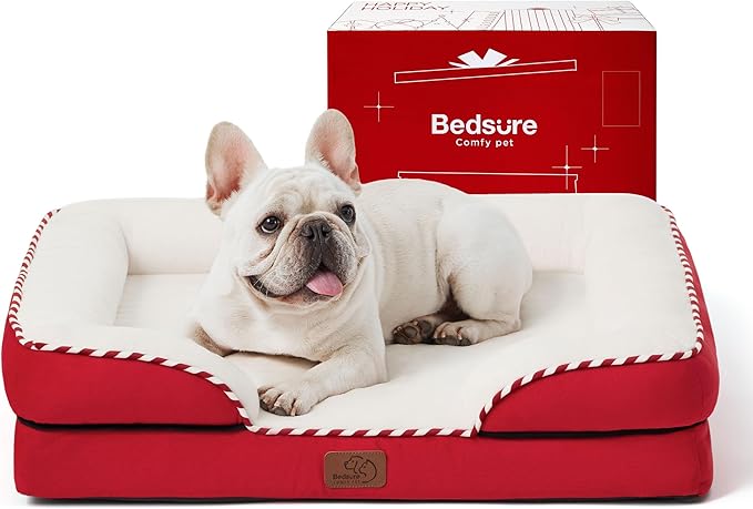Bedsure Orthopedic Dog Beds Large Sized Dog - Washable Large Dog Cat Bed Waterproof, Comfort Dogs Couch Sofa with Washable Removable Cover, Pet Bed with Nonskid Bottom, Grey, 35"