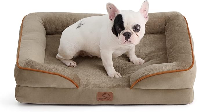 Bedsure Orthopedic Dog Beds Large Sized Dog - Washable Large Dog Cat Bed Waterproof, Comfort Dogs Couch Sofa with Washable Removable Cover, Pet Bed with Nonskid Bottom, Grey, 35"