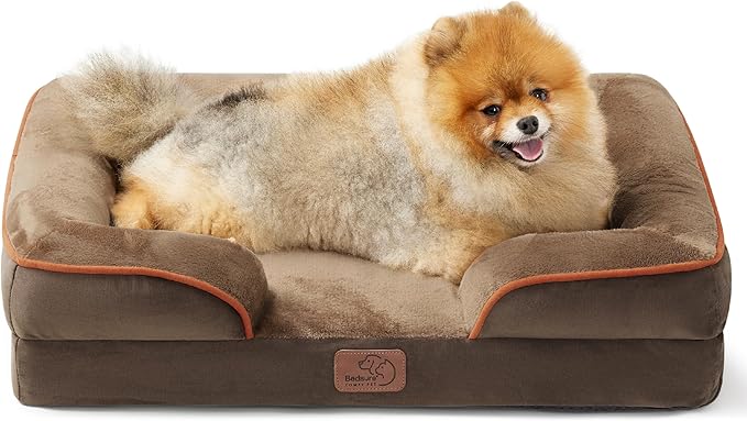 Bedsure Orthopedic Dog Beds Large Sized Dog - Washable Large Dog Cat Bed Waterproof, Comfort Dogs Couch Sofa with Washable Removable Cover, Pet Bed with Nonskid Bottom, Grey, 35"