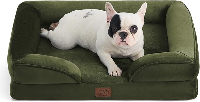 Bedsure Orthopedic Dog Beds Large Sized Dog - Washable Large Dog Cat Bed Waterproof, Comfort Dogs Couch Sofa with Washable Removable Cover, Pet Bed with Nonskid Bottom, Grey, 35"