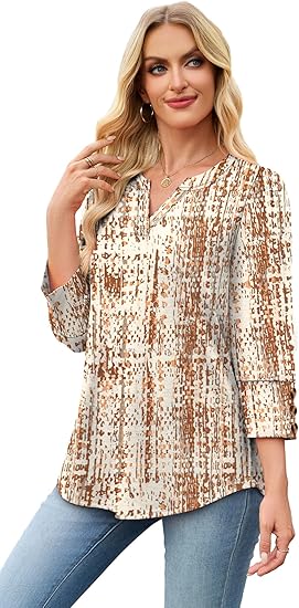Length Sleeve Womens Tops with Button Cuffs Dressy Casual V Neck Summer Outfits Early Fall Fashion Spring Clothes