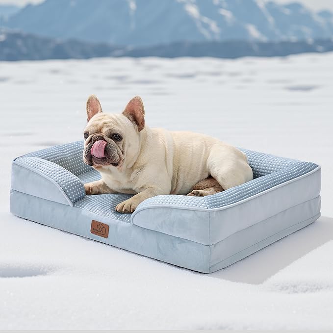 Bedsure Orthopedic Dog Beds Large Sized Dog - Washable Large Dog Cat Bed Waterproof, Comfort Dogs Couch Sofa with Washable Removable Cover, Pet Bed with Nonskid Bottom, Grey, 35"