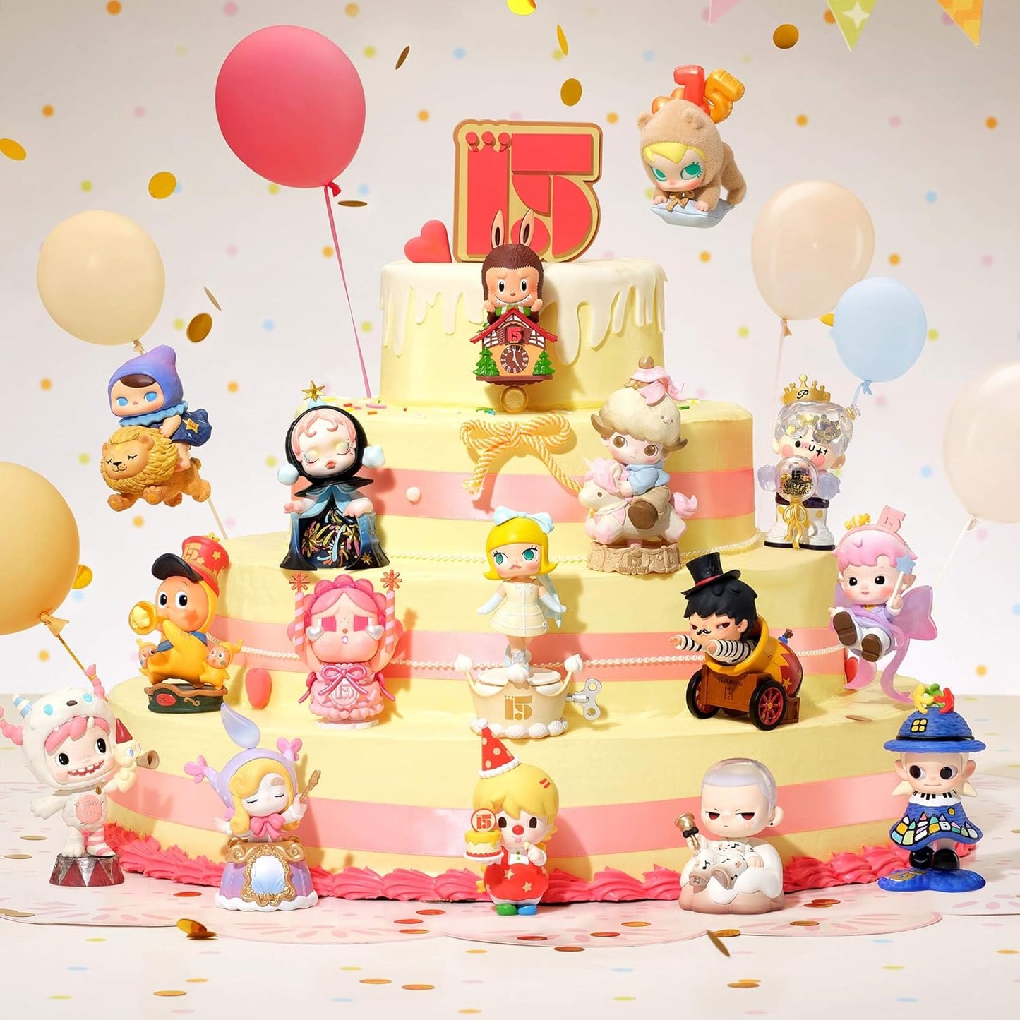 POP MART Celebrating The Moment POP MART 15th Anniversary Series Blind Box Figures, Collectible Toys Home Decorations, Holiday Birthday Gifts for Girls and Boys, Single Box