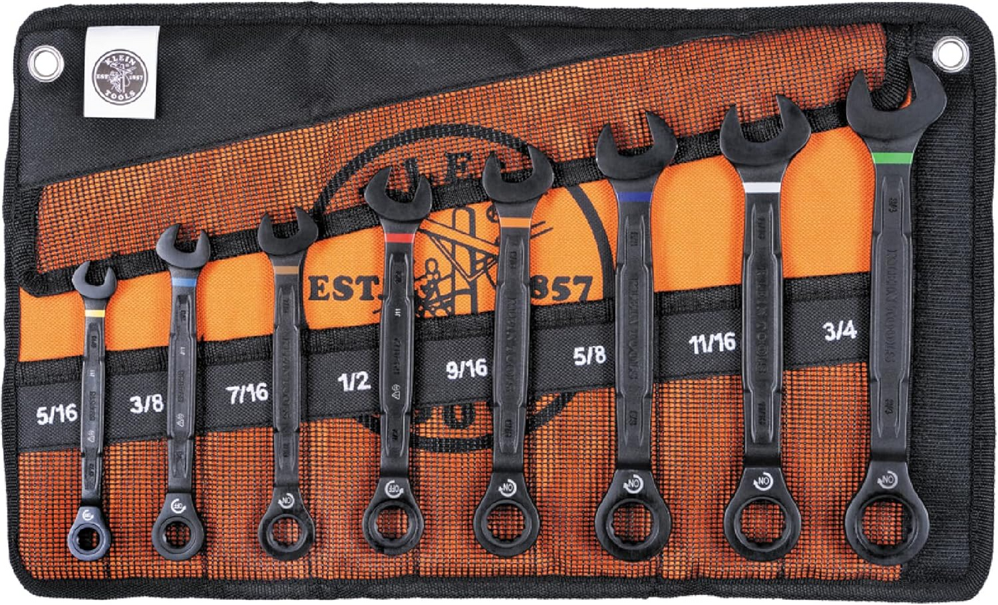 TOOLS 69408G Ratcheting Combination Wrench Set, SAE, 8-Piece, 5/16 to 3/4-Inch, Steel Alloy, Foam Pouch, 90-Tooth