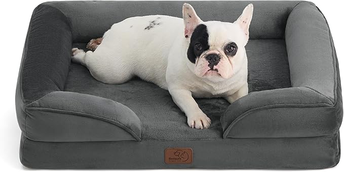 Bedsure Orthopedic Dog Beds Large Sized Dog - Washable Large Dog Cat Bed Waterproof, Comfort Dogs Couch Sofa with Washable Removable Cover, Pet Bed with Nonskid Bottom, Grey, 35"