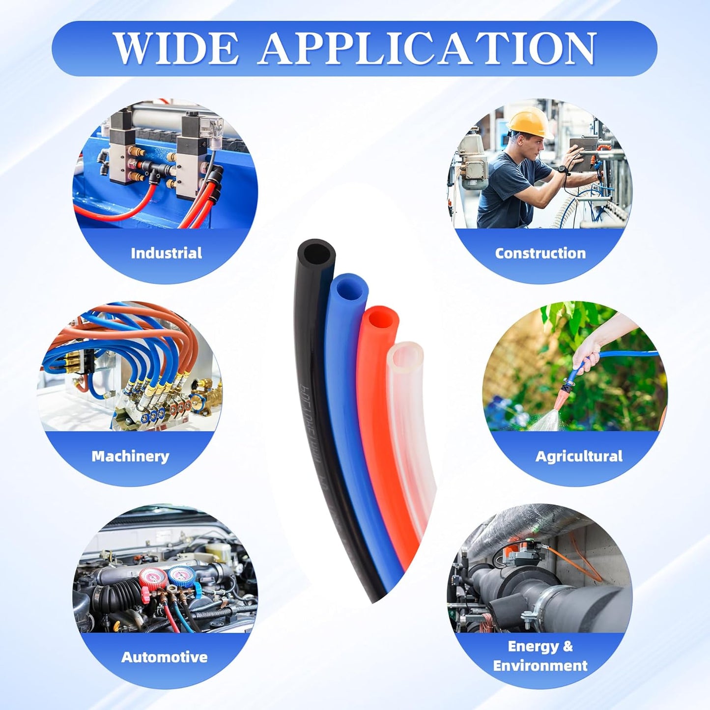 PU Air Hose 4mm OD x 2.5mm ID Orange Polyurethane Hose 525 FT 160 Meters Pneumatic Tubing Pipe for Air Compressor
