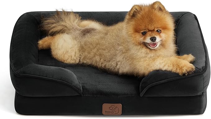 Bedsure Orthopedic Dog Beds Large Sized Dog - Washable Large Dog Cat Bed Waterproof, Comfort Dogs Couch Sofa with Washable Removable Cover, Pet Bed with Nonskid Bottom, Grey, 35"