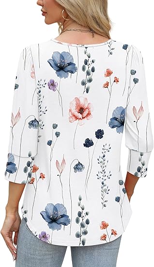 Length Sleeve Womens Tops with Button Cuffs Dressy Casual V Neck Summer Outfits Early Fall Fashion Spring Clothes