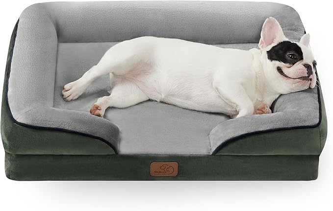Bedsure Orthopedic Dog Beds Large Sized Dog - Washable Large Dog Cat Bed Waterproof, Comfort Dogs Couch Sofa with Washable Removable Cover, Pet Bed with Nonskid Bottom, Grey, 35"