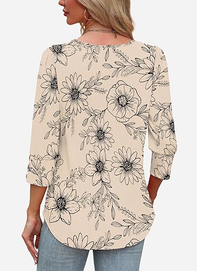 Length Sleeve Womens Tops with Button Cuffs Dressy Casual V Neck Summer Outfits Early Fall Fashion Spring Clothes