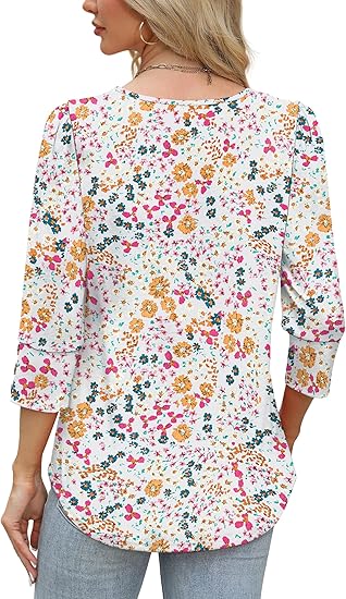 Length Sleeve Womens Tops with Button Cuffs Dressy Casual V Neck Summer Outfits Early Fall Fashion Spring Clothes