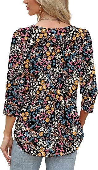 Length Sleeve Womens Tops with Button Cuffs Dressy Casual V Neck Summer Outfits Early Fall Fashion Spring Clothes