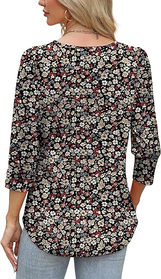 Length Sleeve Womens Tops with Button Cuffs Dressy Casual V Neck Summer Outfits Early Fall Fashion Spring Clothes