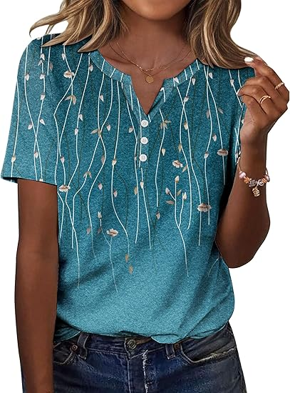 Womens Summer Tops Casual Short Sleeve V Neck Shirts Business Dressy Work Blouses