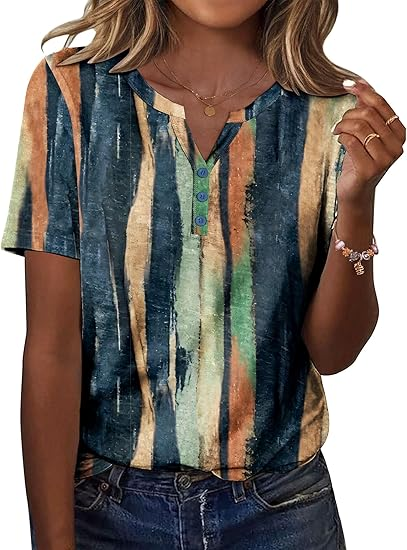 Womens Summer Tops Casual Short Sleeve V Neck Shirts Business Dressy Work Blouses