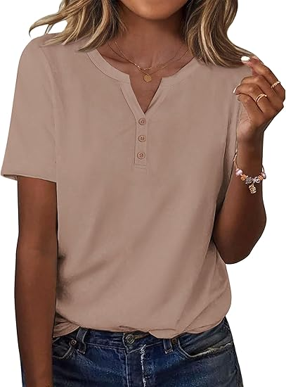 Womens Summer Tops Casual Short Sleeve V Neck Shirts Business Dressy Work Blouses