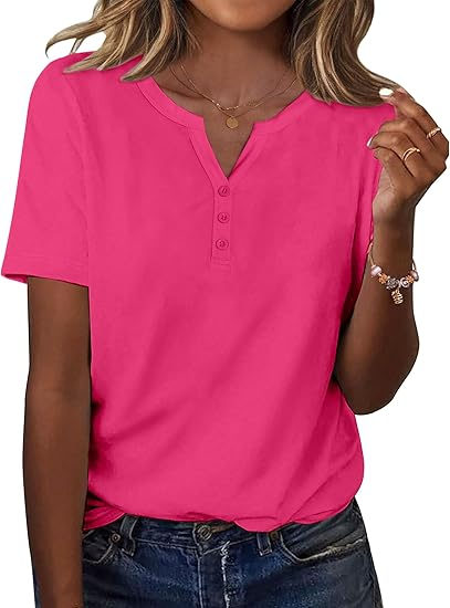 Womens Summer Tops Casual Short Sleeve V Neck Shirts Business Dressy Work Blouses